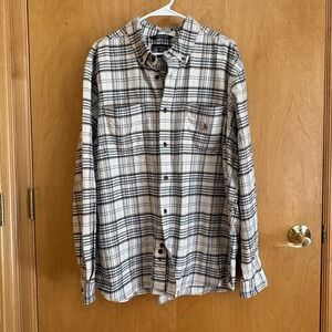 Carhartt Rugged Flex Flannel Shirt Mens XL Relaxed Fit cream Blue BRown TW4448-M